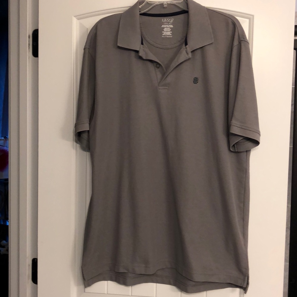 IZOD Polo Shirt Men's Size XL Gray Short Sleeve Performx Cool FX